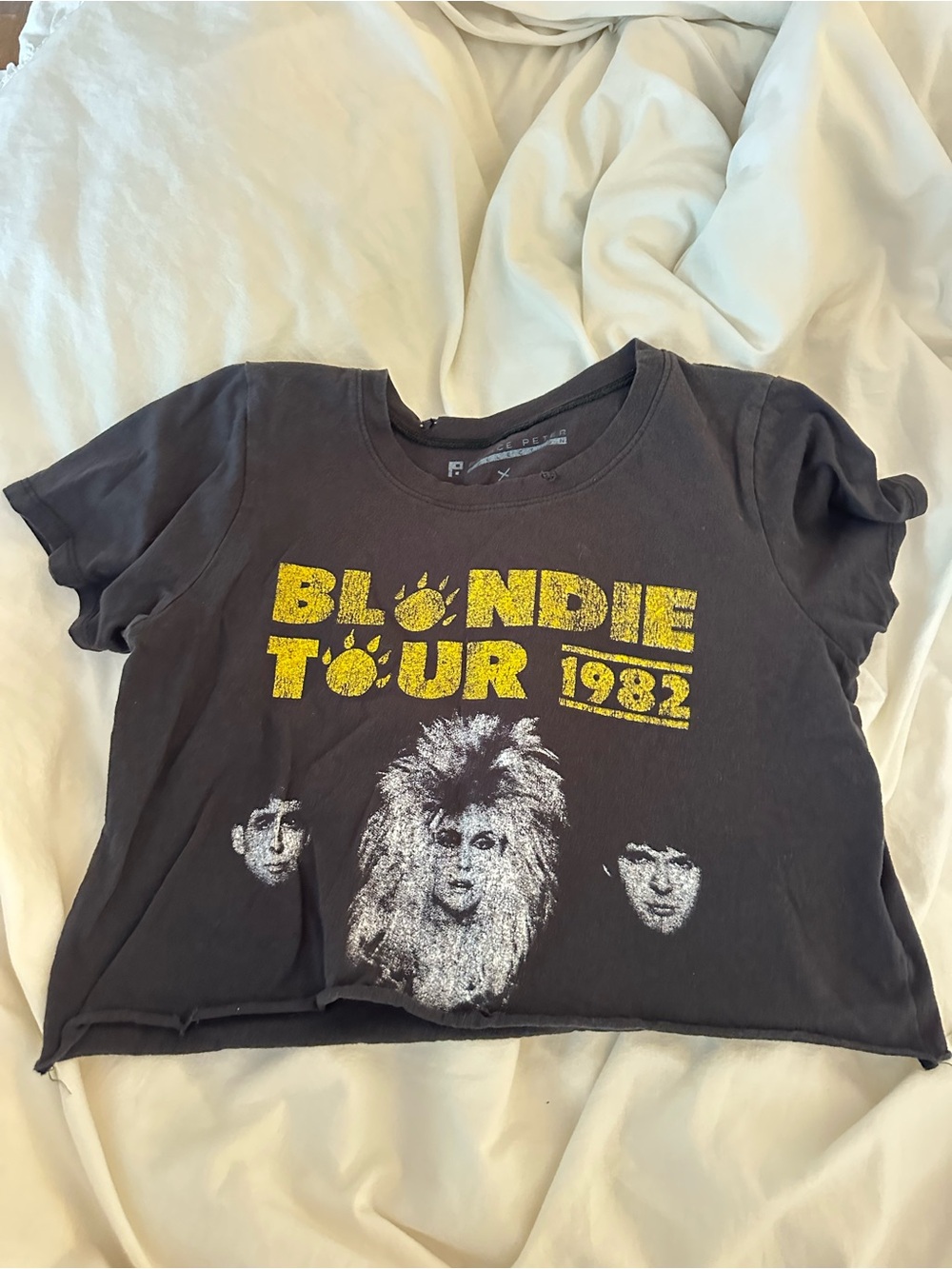 Prince Peter Collection Black & Yellow Blondie Tour Graphic Crop Top